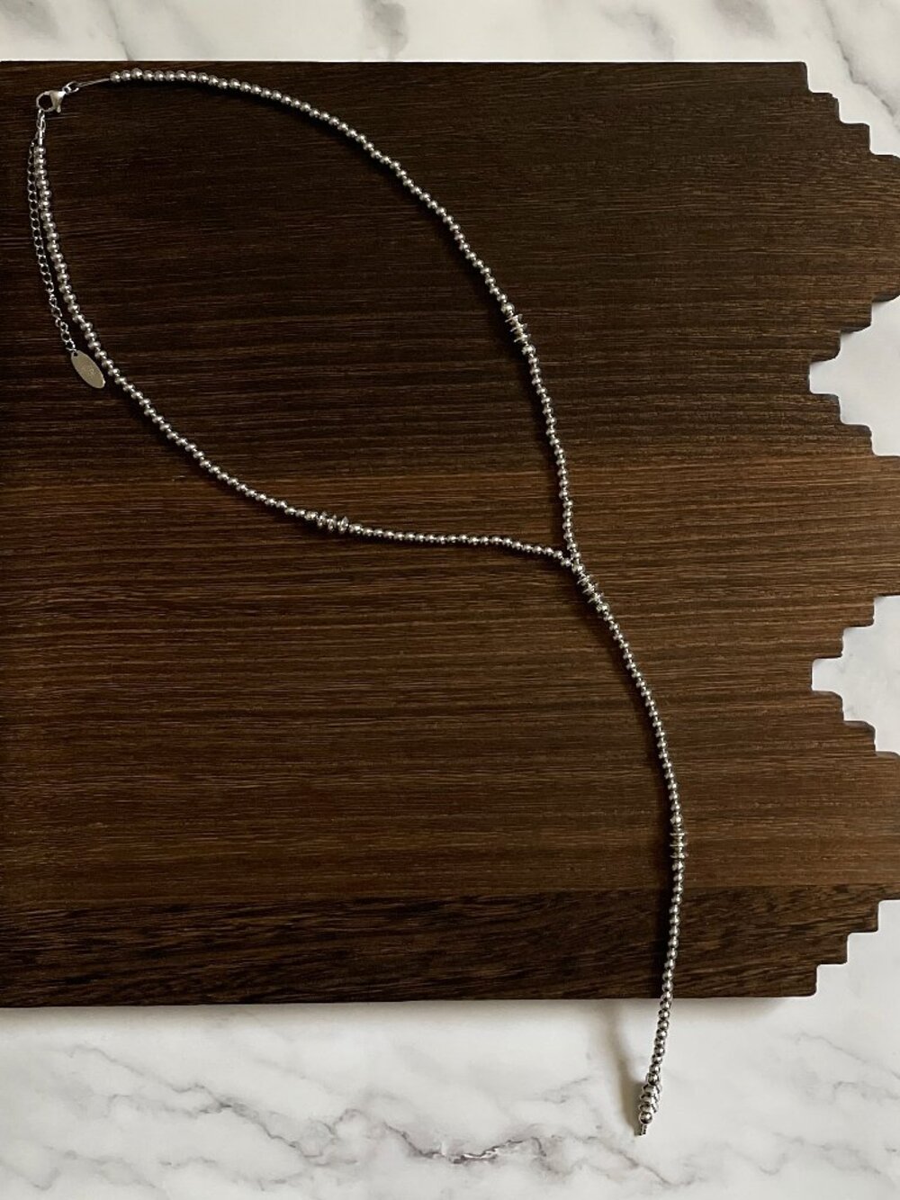Handmade Triple Saucer Western Pearl Lariat Necklace 20 inch
